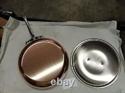 Mauviel M150S 1.5mm Copper Saute Pan WithLid & Cast Stainless Steel Handle, 3.6-Qt