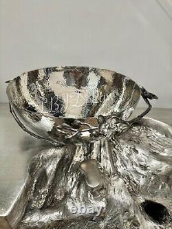 Michael Aram Black Orchid Large Stainless Steel Serving Bowl 11 Hammered $370