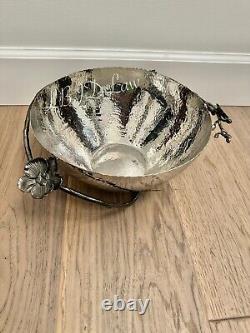 Michael Aram Black Orchid Large Stainless Steel Serving Bowl 11 Hammered $370