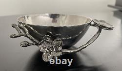 Michael Aram Black Orchid Stainless Steal Chrome Handmade Bowl 5