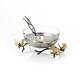 Michael Aram Butterfly Ginkgo Stainless Steel & Glass Nut Bowl Dish With Spoon