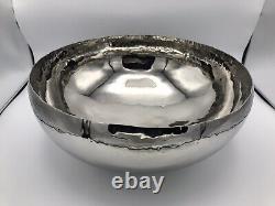 Michael Aram Centerpiece Bowl Stainless and Brass Large 14 Wide