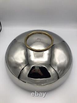 Michael Aram Centerpiece Bowl Stainless and Brass Large 14 Wide