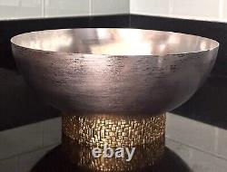 Michael Aram LARGE Centerpiece Bowl Basketweave Footed RARE