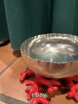 Michael Aram Ocean Coral Red Silver Reef Stainless Steel Bowl Small New