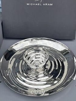 Michael Aram Ripple Effect Chip & Dip Platter 15 Silver Store Display 144703