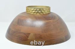 Michael Wainwright Truro Gold Decorative Centerpiece Bowl, Wood/Stainless Steel