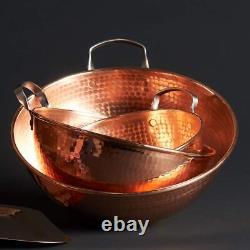 Mixing Bowl 1.5 qt, 8-inch diameter 100% Pure copper, heavy gauge, hand h