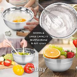 Mixing Bowls Set of 7, AIKIW Stainless Steel Mixing Bowls with Lids, Size 7,3.5