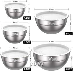 Mixing Bowls With Airtight Lids 19 Piece Stainless Steel Bowls Set FREE SHIP