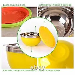 Mixing Bowls With Lids For Kitchen 26 Pcs Stainless Steel Nesting Colorful Mixin