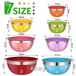 Mixing Bowls With Lids For Kitchen 26 Pcs Stainless Steel Nesting Colorful Mixin