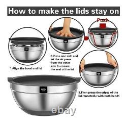 Mixing Bowls with Airtight Lids, 20 pieces Stainless Steel Metal + Tools