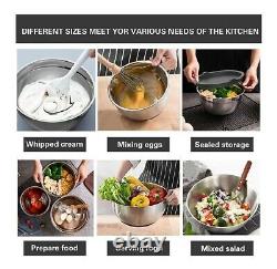 Mixing Bowls with Airtight Lids, 20 pieces Stainless Steel Metal + Tools