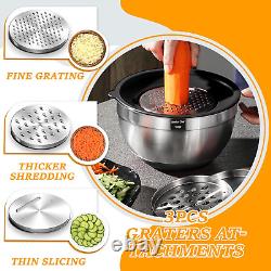 Mixing Bowls with Airtight Lids, 26Pcs Stainless Steel Bowls Set, 3 Grater Attac