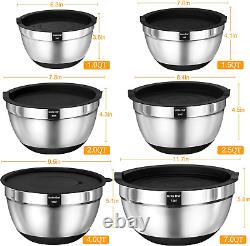 Mixing Bowls with Airtight Lids, 26Pcs Stainless Steel Bowls Set, 3 Grater Attac