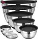 Mixing Bowls With Airtight Lids, 8pcs Stainless Steel Nesting Mixing Bowls Set