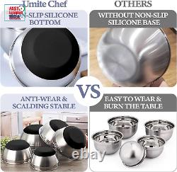 Mixing Bowls with Airtight Lids, 8PCS Stainless Steel Nesting Mixing Bowls Set