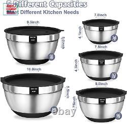 Mixing Bowls with Airtight Lids, 8PCS Stainless Steel Nesting Mixing Bowls Set