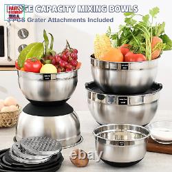 Mixing Bowls with Airtight Lids, 8PCS Stainless Steel Nesting Mixing Bowls Set