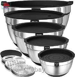 Mixing Bowls with Airtight Lids, 8PCS Stainless Steel Nesting Mixing Bowls Set