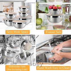 Mixing Bowls with Airtight Lids Set 20PCS Stainless Steel Kitchen Gadget Set w