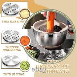 Mixing Bowls with Airtight Lids Set 26PC Stainless Steel with Grater Attachments