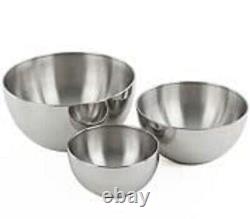 Mixing & Serving Bowl Made Of Stainless Steel (1000ml, 2000ml, 4000ml)-3 Pcs Set