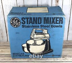 NEW General Electric Bowl Mixer M46CAS Stainless Steel Coffee/Almond 2 Bowls