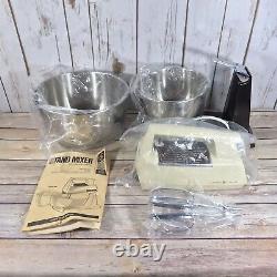 NEW General Electric Bowl Mixer M46CAS Stainless Steel Coffee/Almond 2 Bowls