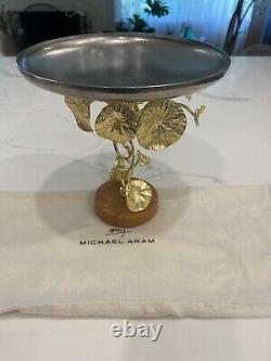 NEW Michael Aram Steel, Brass & Marble Monet's Garden Golden Sunset Candy Dish