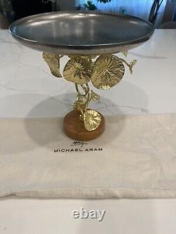 NEW Michael Aram Steel, Brass & Marble Monet's Garden Golden Sunset Candy Dish