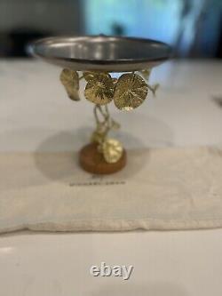 NEW Michael Aram Steel, Brass & Marble Monet's Garden Golden Sunset Candy Dish