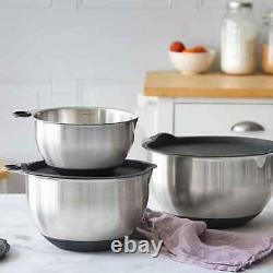 NEW Pampered Chef Stainless Steel Mixing Bowl Set FREE SHIPPING