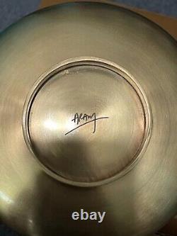 NIB ARAMY MICHAEL ARAM DOGWOOD HIGH SMALL BOWL WithMETAL SPOON WITH DAISY FLOWER