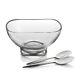 Nambe Braid 12 D Glass Salad Bowl With 10.5 L Stainless Steel Servers, Bowl