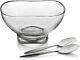 Nambe Braid 12 D Glass Salad Bowl With 10.5 L Stainless Steel Servers, Mt07777