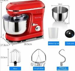Nestling 1200W Food Stand Mixer 5L Mixing Bowl 5 Speeds + Accessories Red New