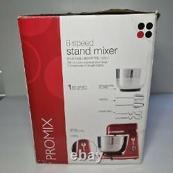 New Think Kitchen Pro Mix Stand Mixer 6 Speeds Red withBowl 3.5L Model XJ-14409