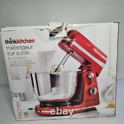 New Think Kitchen Pro Mix Stand Mixer 6 Speeds Red withBowl 3.5L Model XJ-14409