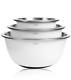 Non-skid Mixing Bowls, Set Of 3 White Stainless Steel