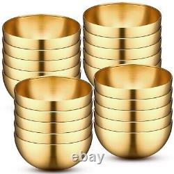 Nuogo 20 Pcs Gold Mixing Bowls Stainless Steel Bowls Gold Serving Bowls Gold