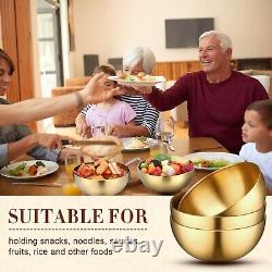 Nuogo 20 Pcs Gold Mixing Bowls Stainless Steel Bowls Gold Serving Bowls Gold