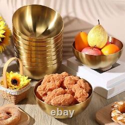 Nuogo 20 Pcs Gold Mixing Bowls Stainless Steel Bowls Gold Serving Bowls Gold