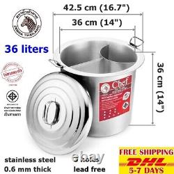 P3 Pot Noodle Glass Instant Pan Bowl Stainless Steel Soup Cooking Zebra 36 cm