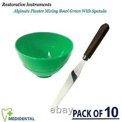 Pack Of 10 Dental Wax Mixing Bowl With Spatula Lab Technician Instruments New