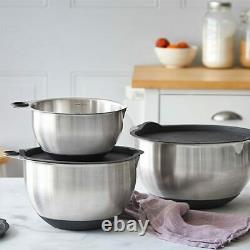 Pampered Chef Stainless Steel Mixing Bowl Set