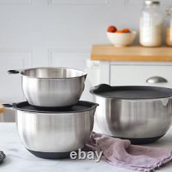 Pampered Chef Stainless Steel Mixing Bowl Set Free shipping