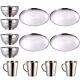 Plate And Bowl Sets Stainless Steel Dishs Bowls Mugs Kitchen Dinnerware Set S