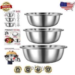 Polished Stainless Steel Mixing Bowls Set for All Your Cooking Needs 13-20 Qt